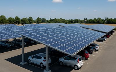 Installation d'ombrières de parking photovoltaïques